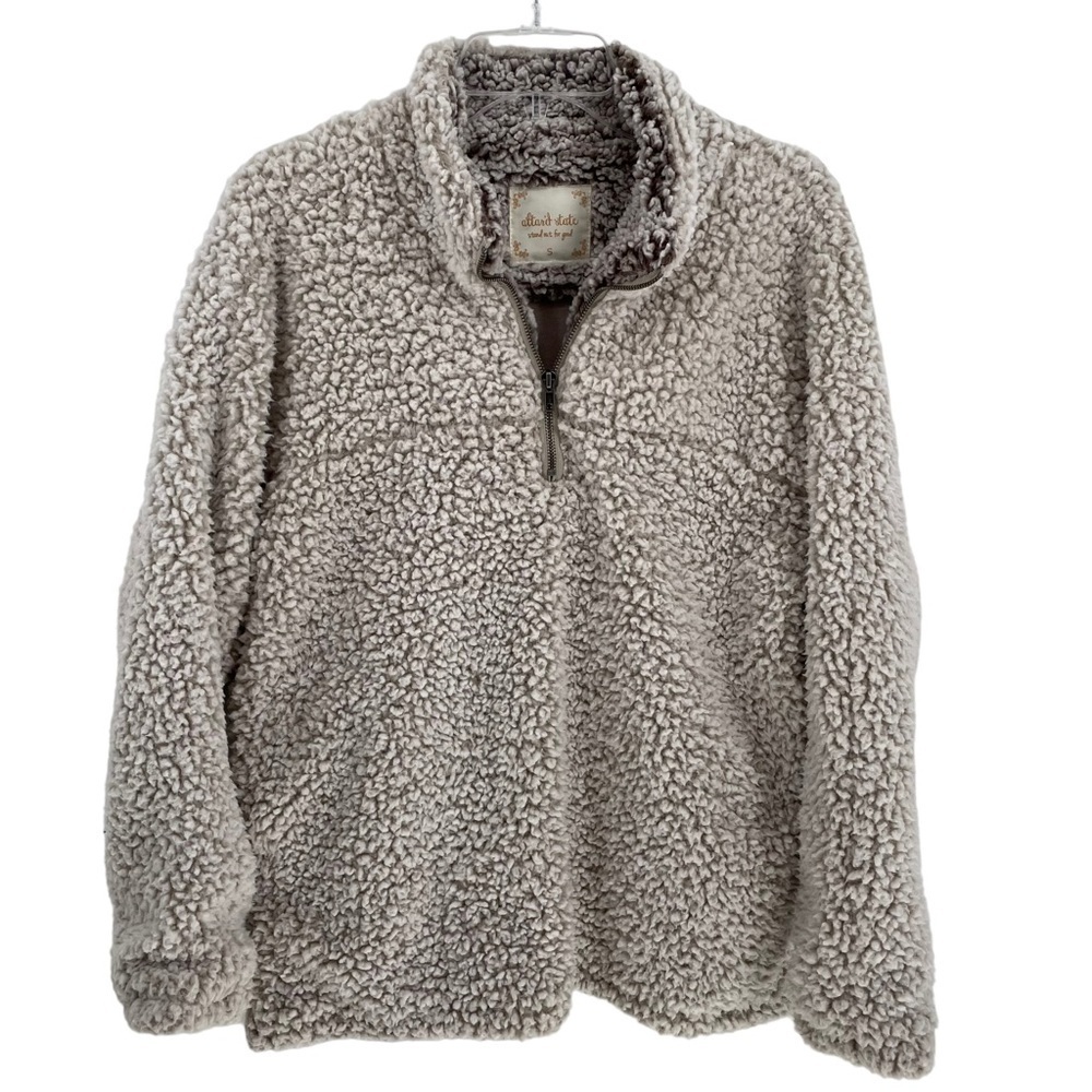 Altar'd State Faux Sherpa Quarter Zip PullOver Lined Sweatshirt - Sz S